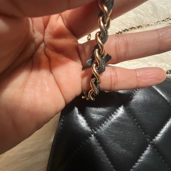 Vintage Chanel Golden Class WOC black lambskin quilted leather. - Picture 13 of 16